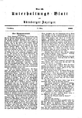 Nürnberger Anzeiger Sonntag 23. März 1862