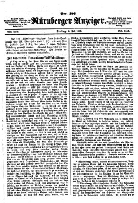 Nürnberger Anzeiger Freitag 4. Juli 1862