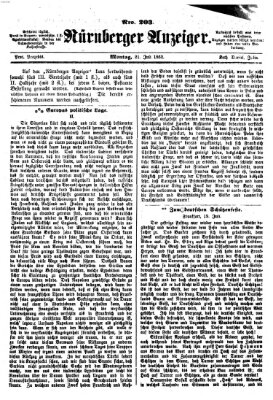 Nürnberger Anzeiger Montag 21. Juli 1862