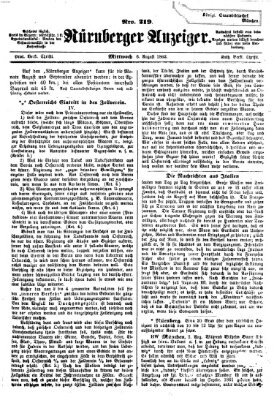 Nürnberger Anzeiger Mittwoch 6. August 1862