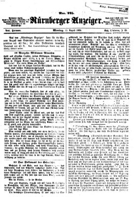 Nürnberger Anzeiger Montag 11. August 1862