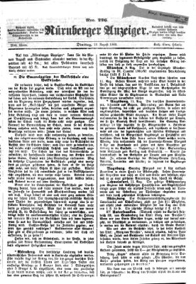 Nürnberger Anzeiger Dienstag 12. August 1862