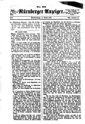 Nürnberger Anzeiger Donnerstag 14. August 1862