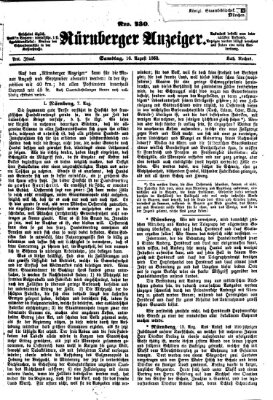 Nürnberger Anzeiger Samstag 16. August 1862