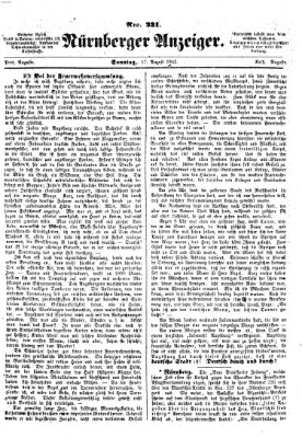 Nürnberger Anzeiger Sonntag 17. August 1862