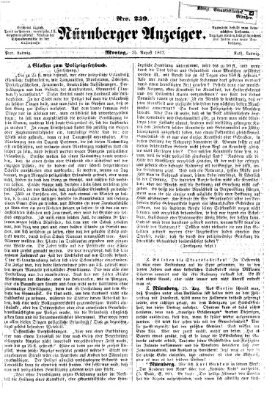 Nürnberger Anzeiger Montag 25. August 1862