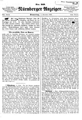 Nürnberger Anzeiger Donnerstag 4. September 1862