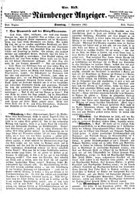 Nürnberger Anzeiger Sonntag 7. September 1862