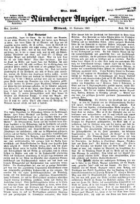 Nürnberger Anzeiger Mittwoch 10. September 1862