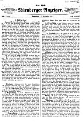 Nürnberger Anzeiger Samstag 13. September 1862