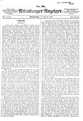 Nürnberger Anzeiger Donnerstag 25. September 1862