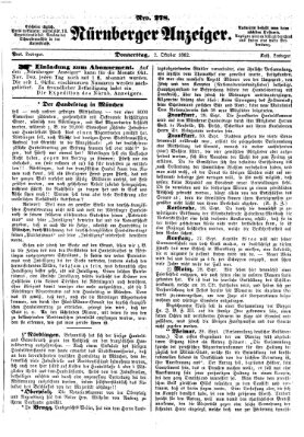 Nürnberger Anzeiger Donnerstag 2. Oktober 1862