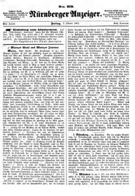 Nürnberger Anzeiger Freitag 3. Oktober 1862