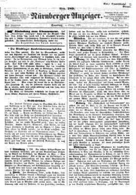 Nürnberger Anzeiger Samstag 4. Oktober 1862