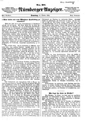 Nürnberger Anzeiger Samstag 11. Oktober 1862