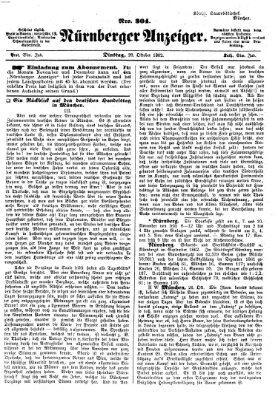 Nürnberger Anzeiger Dienstag 28. Oktober 1862