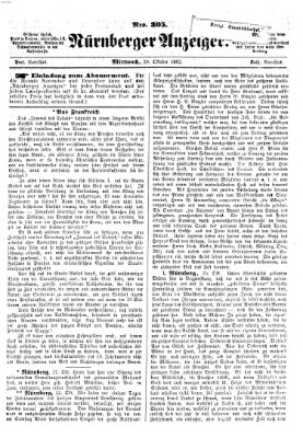 Nürnberger Anzeiger Mittwoch 29. Oktober 1862