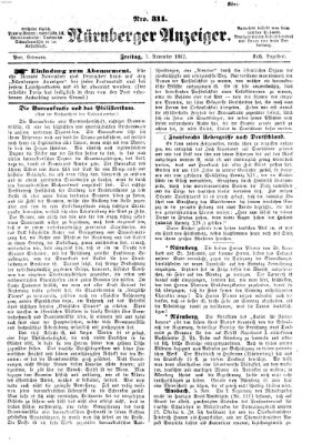 Nürnberger Anzeiger Freitag 7. November 1862