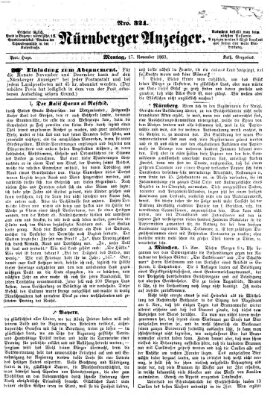 Nürnberger Anzeiger Montag 17. November 1862