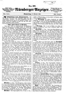 Nürnberger Anzeiger Donnerstag 20. November 1862