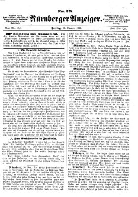 Nürnberger Anzeiger Freitag 21. November 1862