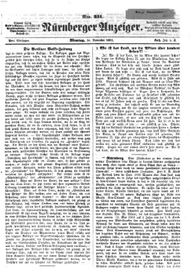 Nürnberger Anzeiger Montag 24. November 1862