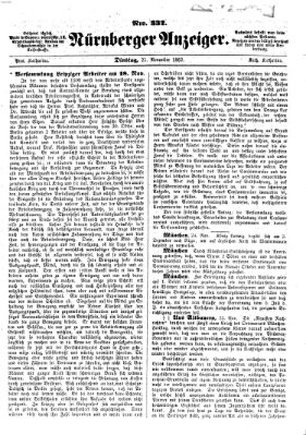 Nürnberger Anzeiger Dienstag 25. November 1862