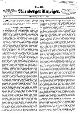 Nürnberger Anzeiger Mittwoch 26. November 1862