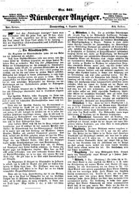 Nürnberger Anzeiger Donnerstag 4. Dezember 1862