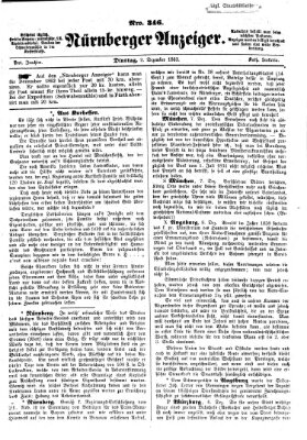 Nürnberger Anzeiger Dienstag 9. Dezember 1862