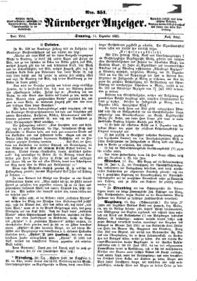 Nürnberger Anzeiger Sonntag 14. Dezember 1862