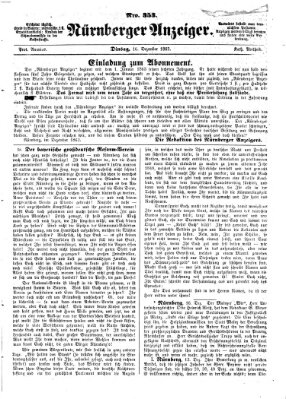 Nürnberger Anzeiger Dienstag 16. Dezember 1862