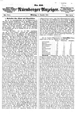 Nürnberger Anzeiger Montag 22. Dezember 1862