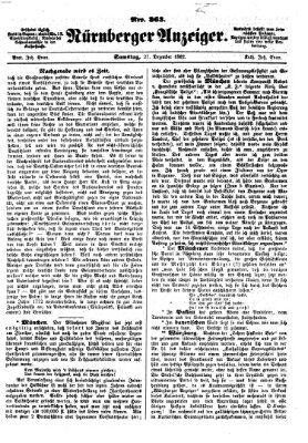 Nürnberger Anzeiger Samstag 27. Dezember 1862