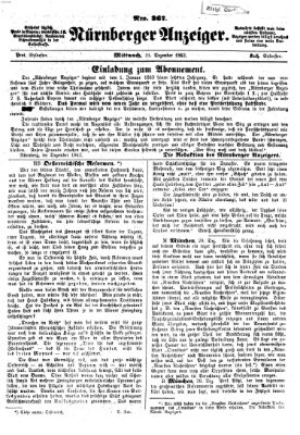 Nürnberger Anzeiger Mittwoch 31. Dezember 1862