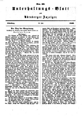 Nürnberger Anzeiger Sonntag 20. Juli 1862