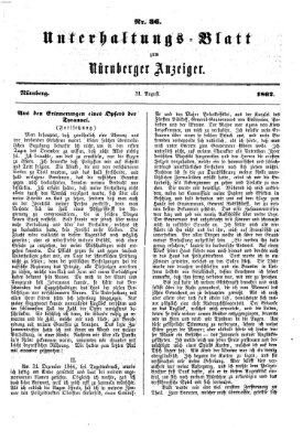 Nürnberger Anzeiger Sonntag 31. August 1862