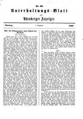 Nürnberger Anzeiger Sonntag 7. September 1862