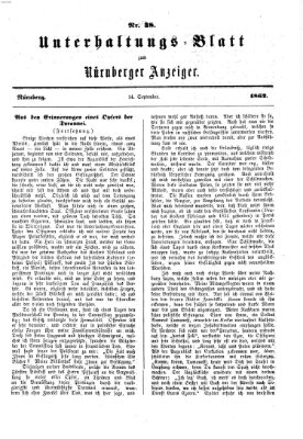 Nürnberger Anzeiger Sonntag 14. September 1862