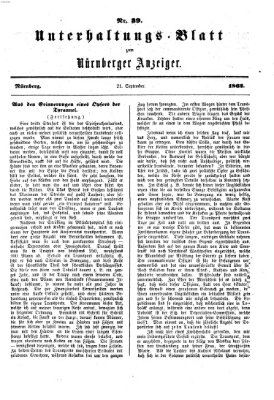 Nürnberger Anzeiger Sonntag 21. September 1862