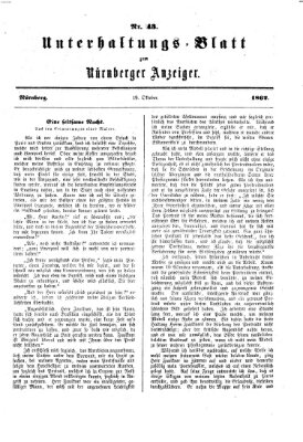 Nürnberger Anzeiger Sonntag 19. Oktober 1862