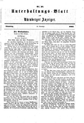 Nürnberger Anzeiger Sonntag 16. November 1862