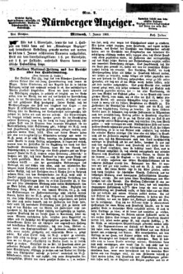 Nürnberger Anzeiger Mittwoch 7. Januar 1863