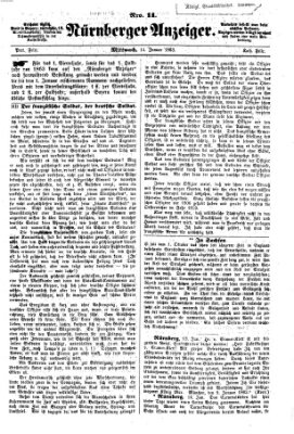 Nürnberger Anzeiger Mittwoch 14. Januar 1863