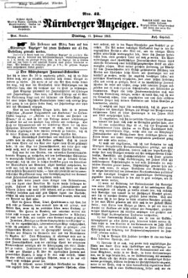 Nürnberger Anzeiger Dienstag 10. Februar 1863