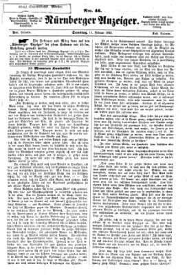 Nürnberger Anzeiger Samstag 14. Februar 1863