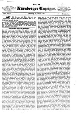 Nürnberger Anzeiger Montag 16. Februar 1863