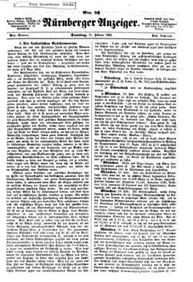 Nürnberger Anzeiger Samstag 21. Februar 1863