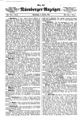 Nürnberger Anzeiger Sonntag 22. Februar 1863