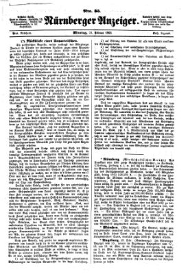 Nürnberger Anzeiger Montag 23. Februar 1863